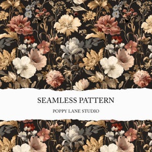 padrão floral marrom sem costura, fundo floral vintage, padrão digital de flores silvestres marrons, padrão floral de outono sem costura, tecido floral boho