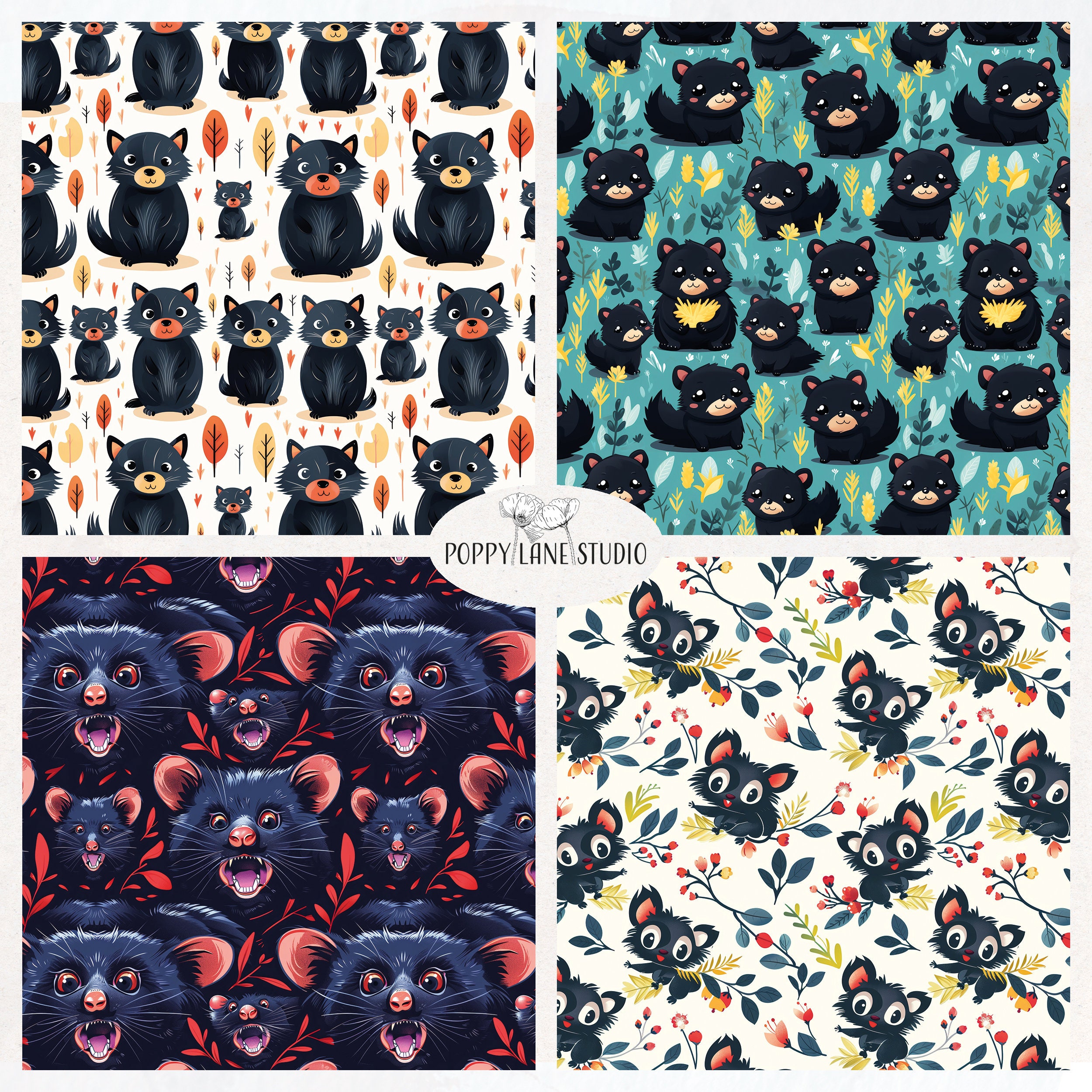 Tasmanian Devil Pattern, Tasmanian Devil Digital Paper, Tasmania
