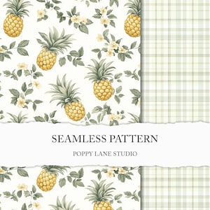 Vintage Ananas digitales Papier, Ananas Muster, Ananas Stoffdruck, Ananas nahtloser Hintergrund, altmodische Früchte JPEG