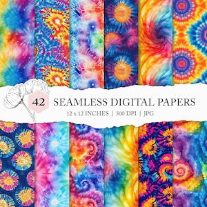 rainbow tie dye pattern, seamless tie dye pattern, tie dye seamless background, retro 70s background pattern, tie dye scrapbook paper, JPEG