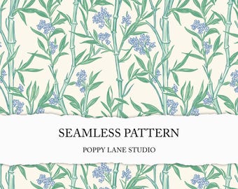 bamboo background pattern, preppy bamboo seamless pattern, botanical background, modern bamboo design, bamboo scrapbook paper, bamboo fabric