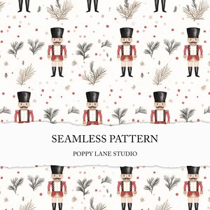red nutcracker seamless file, nutcracker surface pattern, red Christmas repeating background, Xmas digital paper, seamless Christmas pattern