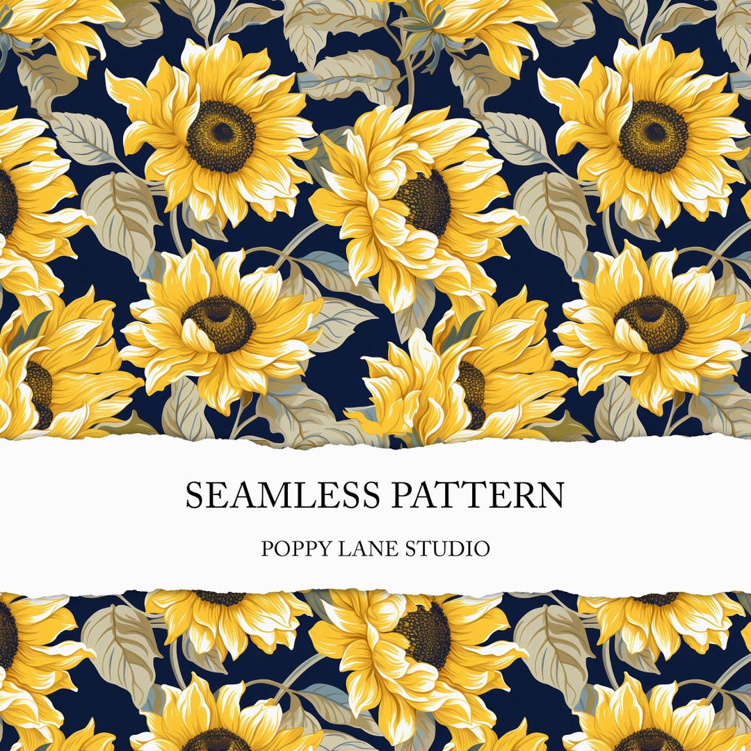 Sunflowe Pattern Seamless Sunflower Pattern, Sunflower Background, Sunflower Print for ...