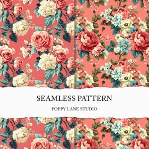 dark pink floral pattern, seamless floral background, pink rose digital paper, shabby chic floral seamless, peony background, custom fabric
