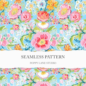 vibrant abstract flower background pattern, seamless preppy floral pattern, colourful flower surface pattern, summer floral scrapbook paper