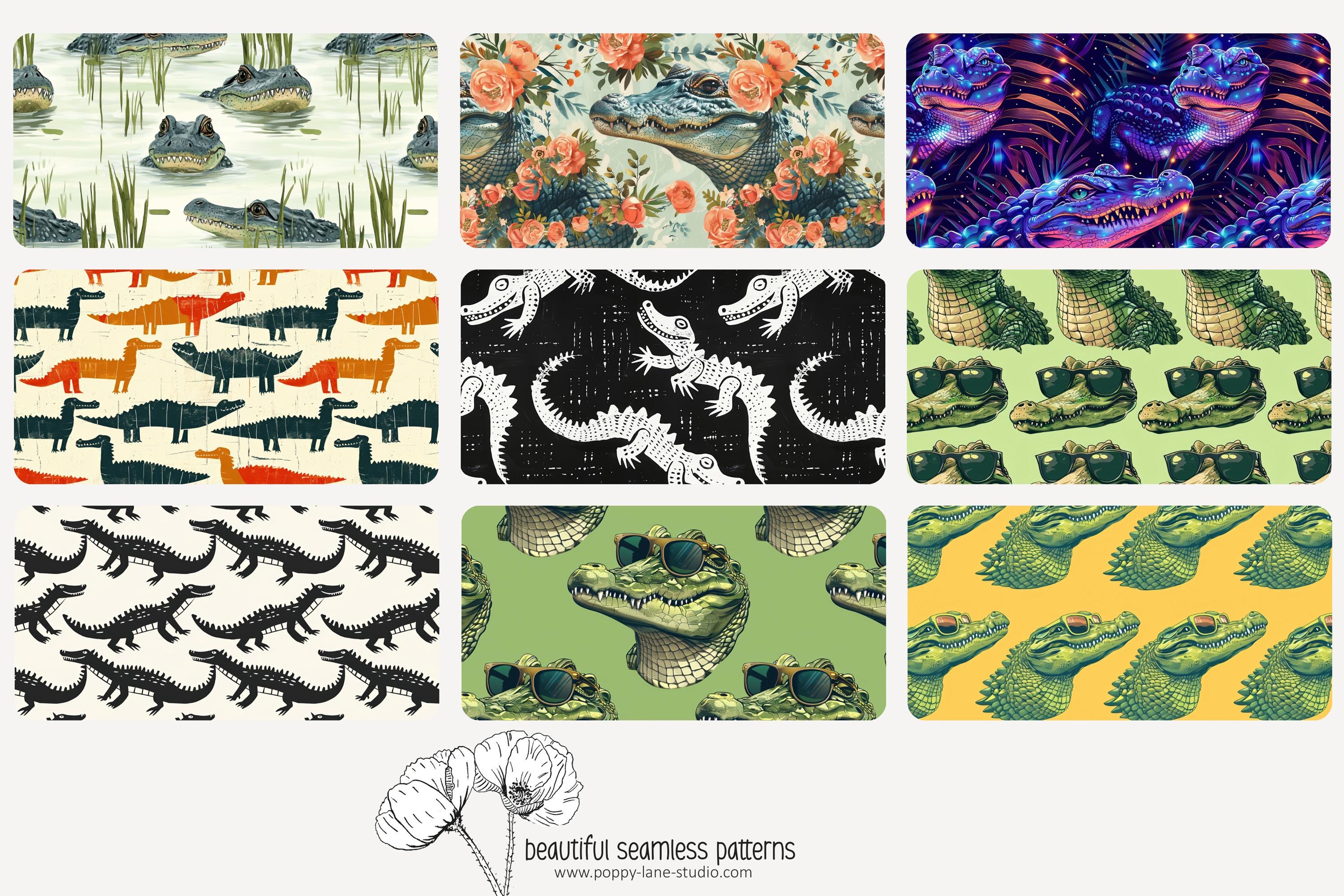 Seamless Crocodile Pattern, Crocodile Background, Crocodile Digital ...