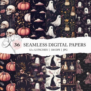 lila Halloween Muster, dunkler Halloween Hintergrund, lila Halloween nahtlose Datei, gruseliges digitales Halloween Papier, nahtloses Halloween JPEG