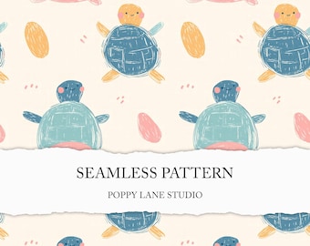 boho turtle pattern, seamless turtle background, turtle seamless file, pastel turtle digital paper, boho pattern, cute turtle printable JPEG