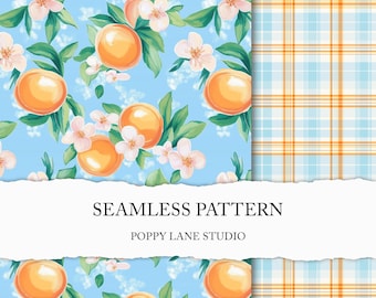 preppy peach seamless paper, seamless peach background, cute summer seamless pattern, vibrant fruit decoupage paper, seamless peach JPG file