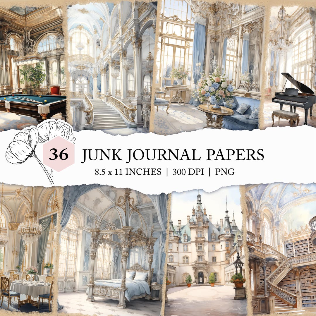Palace Interior Digital Paper, Fairy-tale Castle Prints, Princess ...