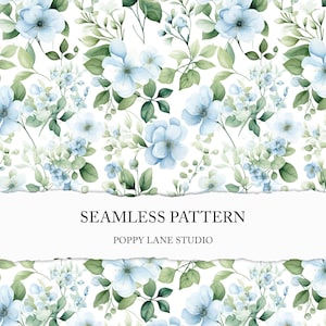 Fond floral bleu fantaisiste, motif floral bleu blanc vert mariage, fleurs bleues fantaisistes, motif floral transparent, usage commercial