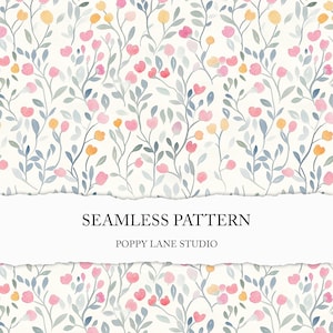 fundo de botão de flor fofo, padrão floral aquarela sem costura, padrão de flor pastel, papel digital floral pastel, padrão floral moderno
