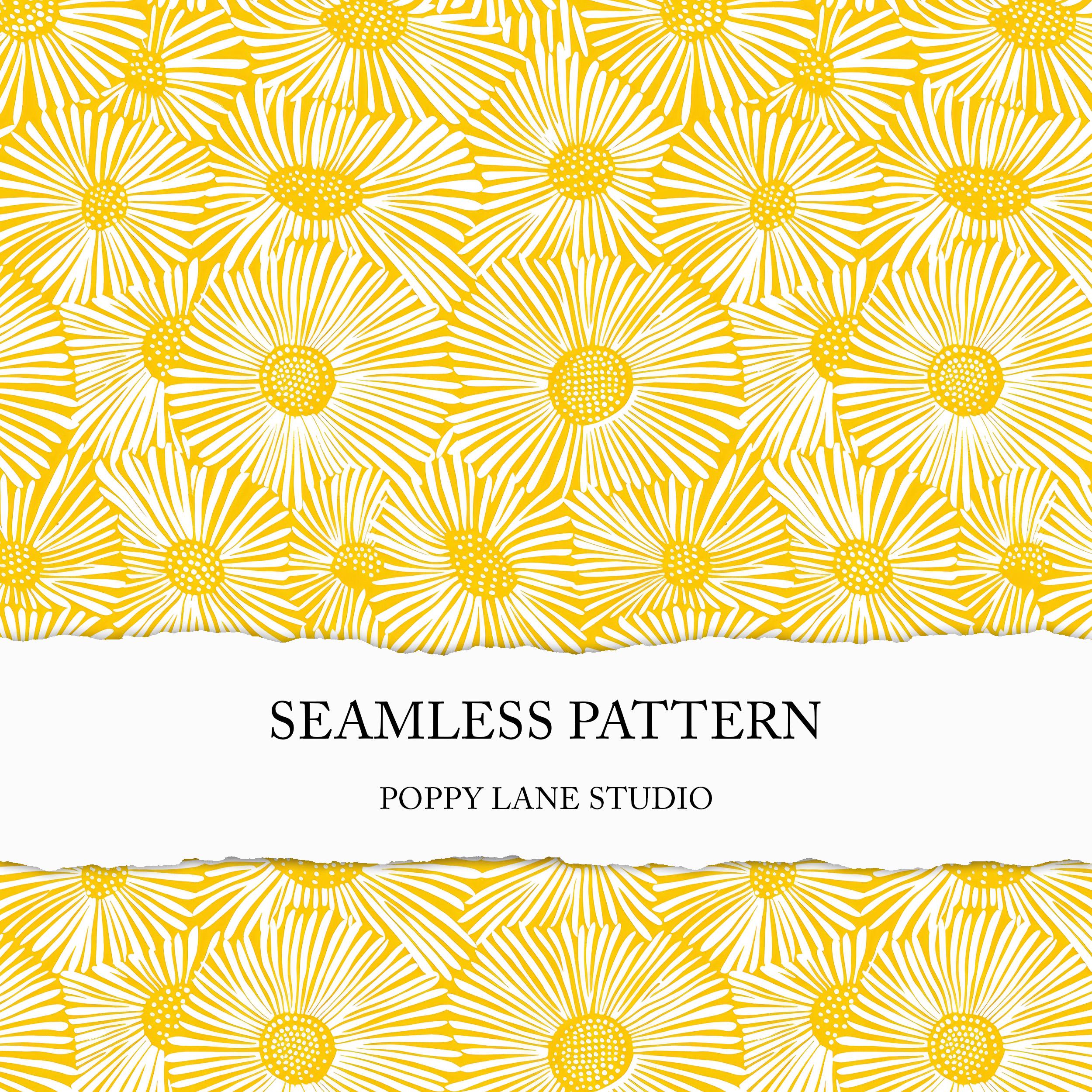 cute preppy yellow floral pattern, seamless yellow flower background pattern, sunny flower background, happy floral pattern, instant file