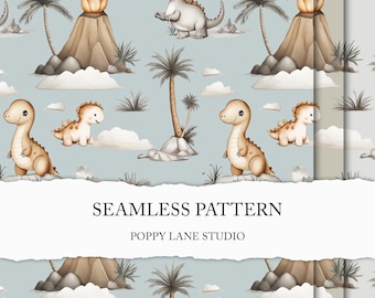 cute dino pattern, gender neutral dino print, seamless adorable dinosaur background, jurassic printable paper, kids seamless, dinosaur print