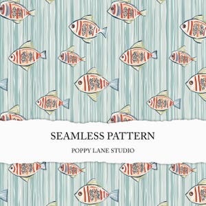 modèle sans couture de poisson rayé, fond de poisson sans couture, papier numérique de poisson, animaux de l'océan sans couture, animal marin imprimable, sous la mer