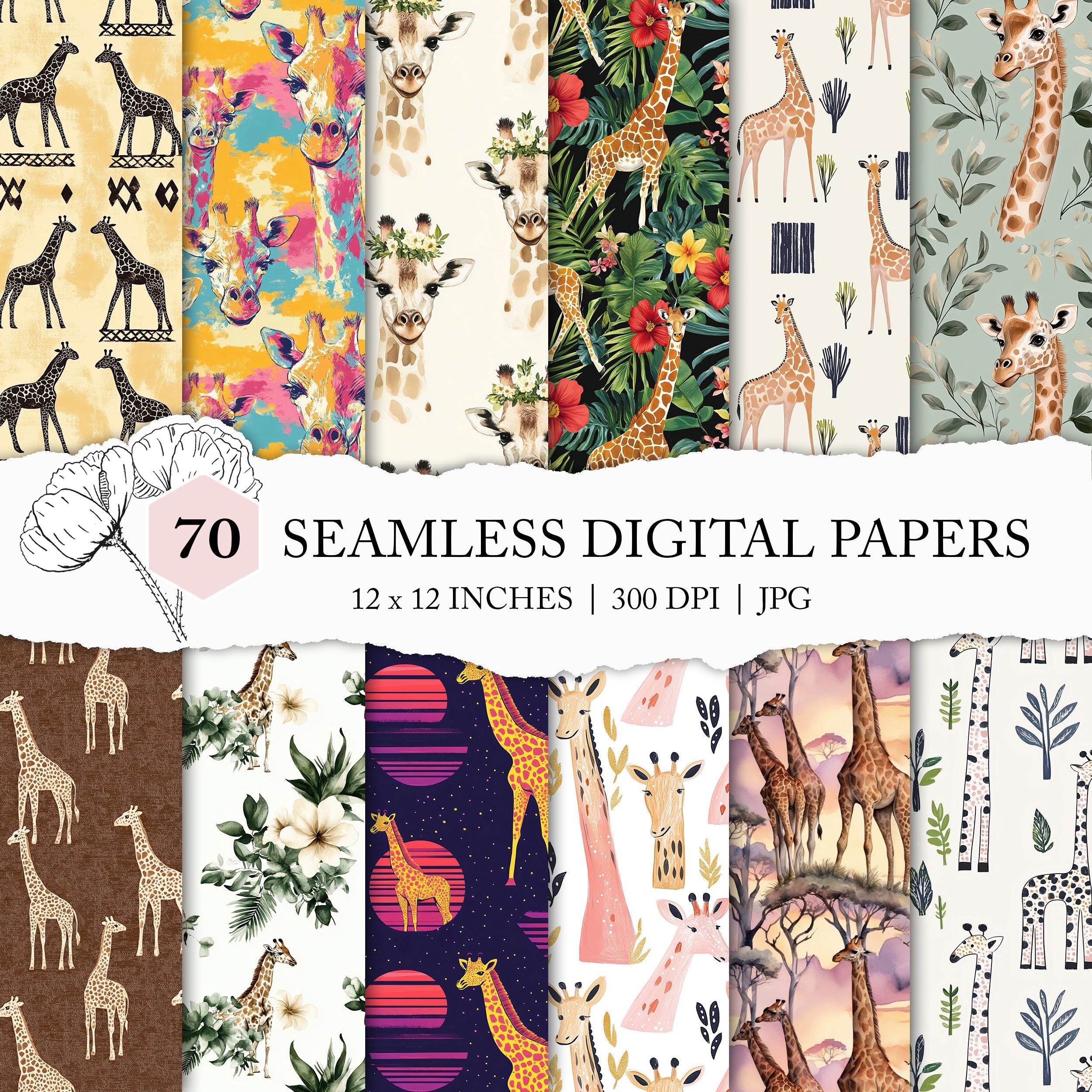 Giraffe Seamless Pattern, Giraffe Digital Background, African Animal ...