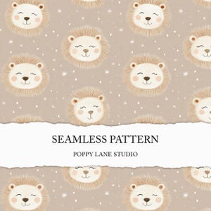 cute lion pattern, beige lion background, lion seamless pattern, kids seamless, baby lion print, custom fabric, lion paper, African animals