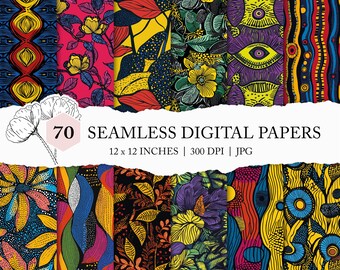 African background, Ankara seamless pattern, African Ankara wax digital pattern, Kwanzaa Black History Juneteenth printable, African wax JPG