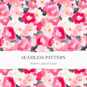 abstract flower pattern, seamless pink floral background, painterly flower print, summer floral textile design, pink acrylic floral seamless