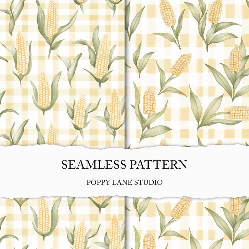 Corn Seamless Pattern, Seamless Corn Cob Background, Maize Seamless ...