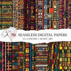 African tribal seamless pattern, Kwanzaa craft paper, Kente digital paper, Black History Month, Juneteenth seamless files, printable JPEGs