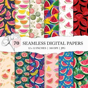 seamless watermelon pattern, cute watermelon background, fruit pattern, watermelon digital paper, melon surface pattern, melon digital paper