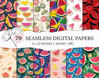 seamless watermelon pattern, cute watermelon background, fruit pattern, watermelon digital paper, melon surface pattern, melon digital paper