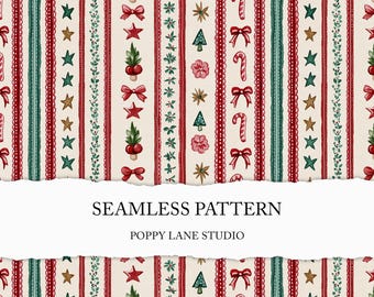 striped Christmas background, decorative festive seamless file, seamless xmas boarder pattern, classical Christmas seamless, digital paper