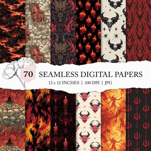 seamless devil pattern, satanic background, Satan seamless pattern, Baphomet digital paper, hell digital background, devil scrapbook paper