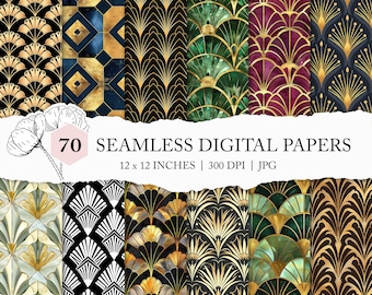 art deco background pattern, seamless art deco pattern, art deco digital paper, 1920s surface pattern, retro geometric seamless pattern