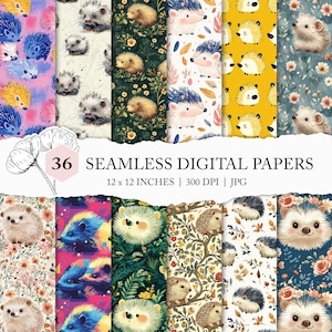 padrão sem emenda do ouriço, fundo do ouriço, animais da floresta, papel digital do ouriço, arquivo sem emenda do ouriço, padrão sem emenda do ouriço