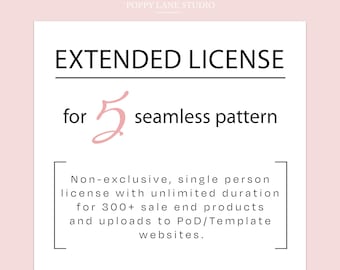 Extended Commercial License for SINGLE Seamless Pattern