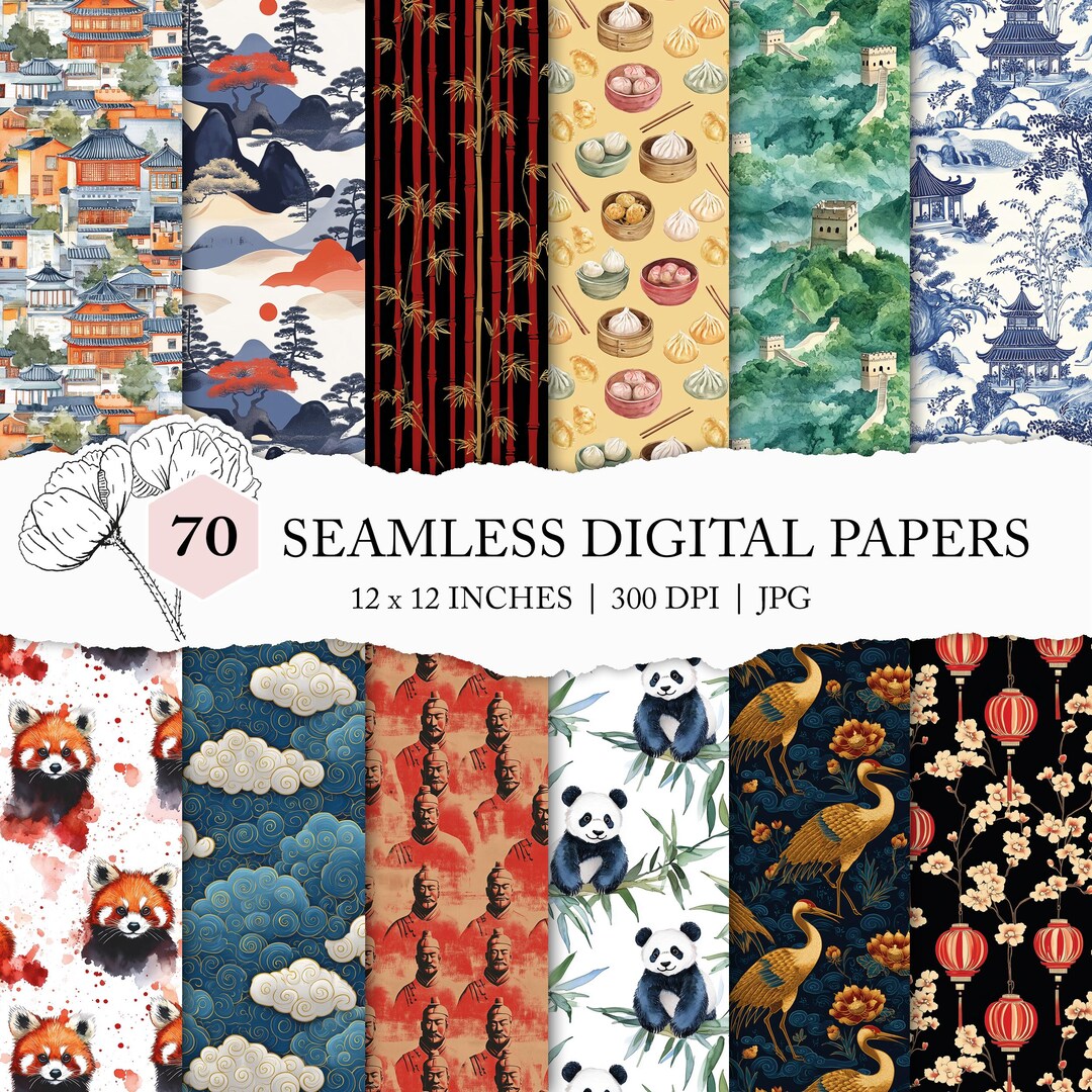 China Digital Paper, Assorted Chinese Backgrounds, Seamless China ...