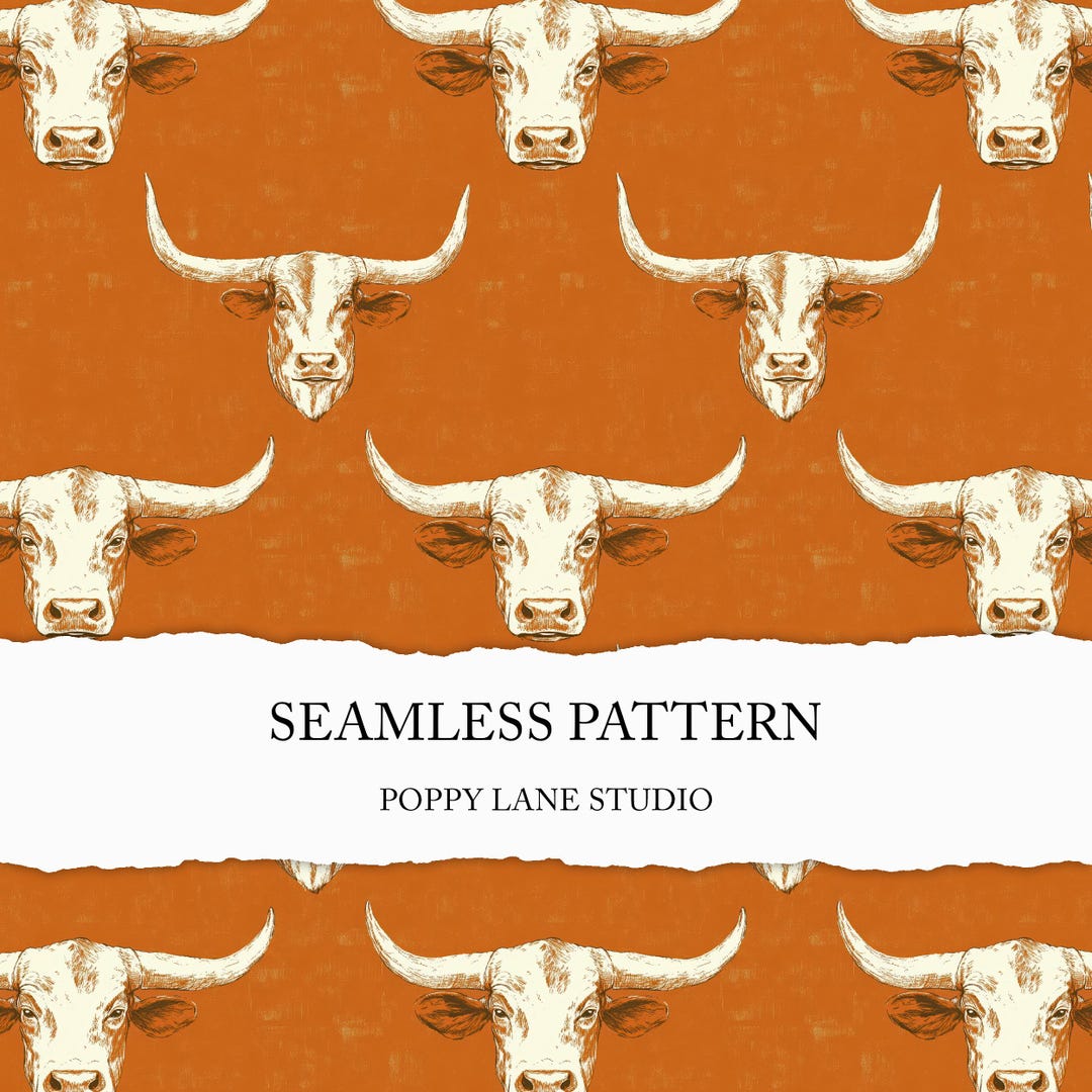 Texas Longhorn Seamless File, Cow Background, Texas Seamless Pattern, Bull  Seamless , Texas Longhorn Pattern, Cow Digital Paper, Cattle Farm - Etsy, image size:1080x1080