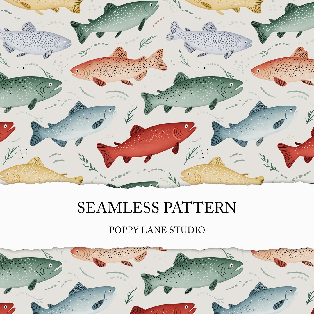 Fish Et Pattern Stocking Pattern Fish Seamless Pattern, Colorful Fishing Background, Fisherman Textile ...
