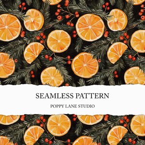 orange digital paper, orange slice background, Christmas kitchen printable, festive kitchen seamless pattern, cooking seamless pattern, JPEG