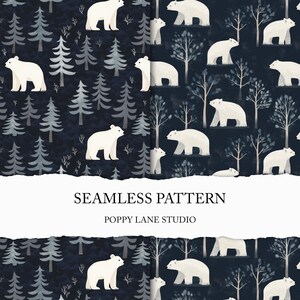 Joli motif ours polaire sans couture, motif ours sans couture pour enfants, papier de scrapbooking ours, fond ours sans couture, impression sur tissu mignon ours