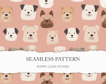 pink pet seamless file, pink dog pattern, dog seamless background, cute dog digital paper, pet custom fabric, modern pink doggie printable