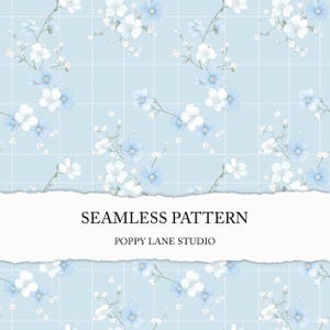 Motif de fond délicat de myosotis, motif transparent bleu clair de myosotis, papier de scrapbooking fleur bleue, fleur de myosotis JPEG