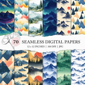 mountain range background, mountain range seamless pattern, mountain background, rocky mountains digital paper, seamless mountain pattern