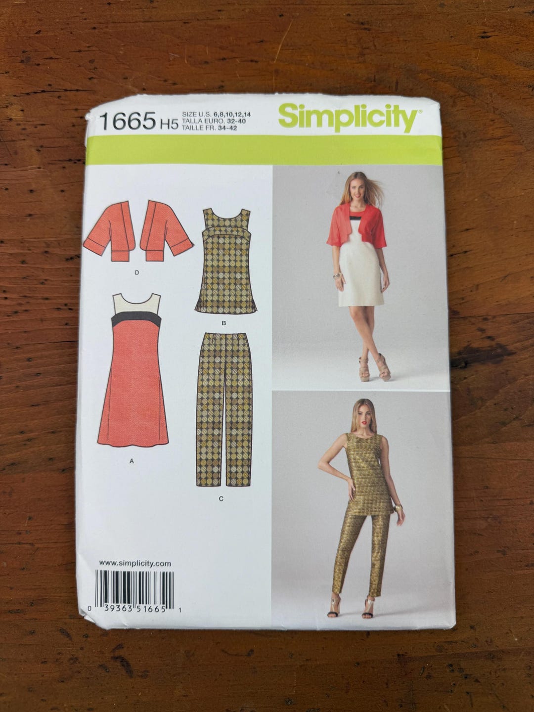 Simplicity 1665 H5 Sewing Pattern Women's Sizes 6-14 - Etsy