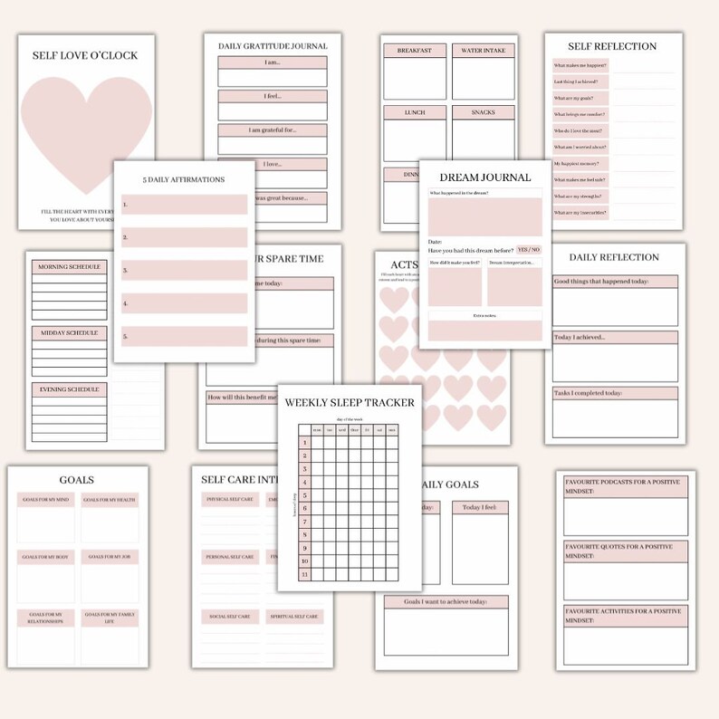 SELF CARE PLANNER - Digital Download Template - Etsy