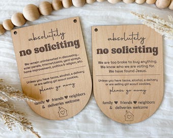 No Soliciting Sign, No Soliciting Door Sign, Funny No Soliciting Sign, Please Go Away Sign, Uninterested, Too Broke To Buy, We Found Jesus,