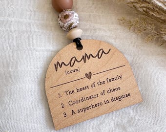 Charm para espejo retrovisor con la definición de mamá, regalo para el Día de la Madre, regalo divertido para mamá, regalo para el Día de la Madre, flor de cactus Monstera