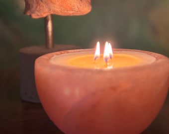 Himalayan Salt Bowl Candle with bath salt bonus package
