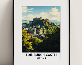 Edinburgh Schloss Kunstdruck | Schottisches Reiseposter Ungerahmt