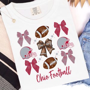 Ohio Football Coquette PNG,  Buckeyes Coquette Bows Ohio,  Ohio Fan Gift, OSU Sublimation, Digital Download, Ohio State Sweatshirt Design.