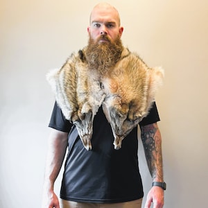 Coyote Fur Pelt Cloak - Viking, Medieval Accessory