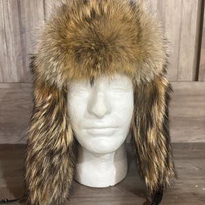Coyote Bomber Hat, Authentic Fur, Snap Down Bill & Ear Flaps