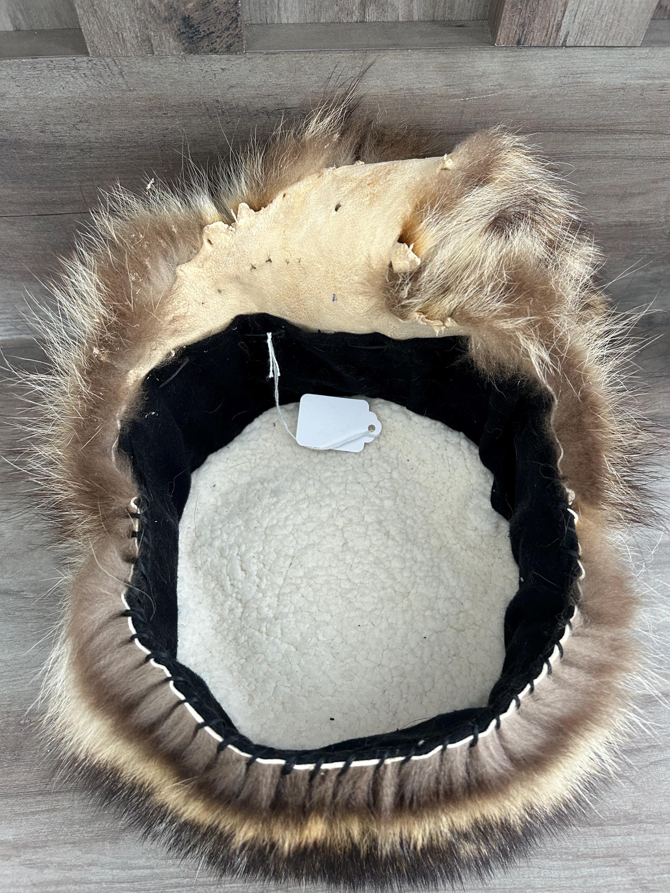 本物のアメリカンアライグマの毛皮の帽子、アライグマの毛皮の
